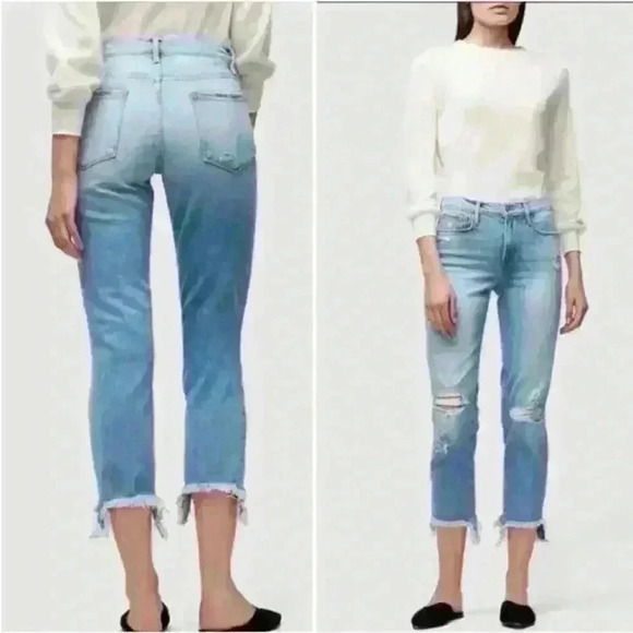 FRAME-" Le Nouveau Straight" Stiletto Hem Cropped Jeans In Belding Size 31 EUC! - Picture 1 of 7